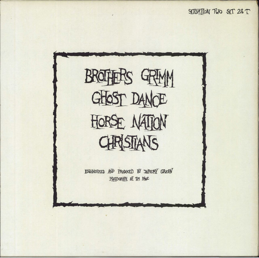 Death Cult Brothers Grimm EP - 1st - Card Labels - Fanzine UK 12" vinyl single (12 inch record / Maxi-single)