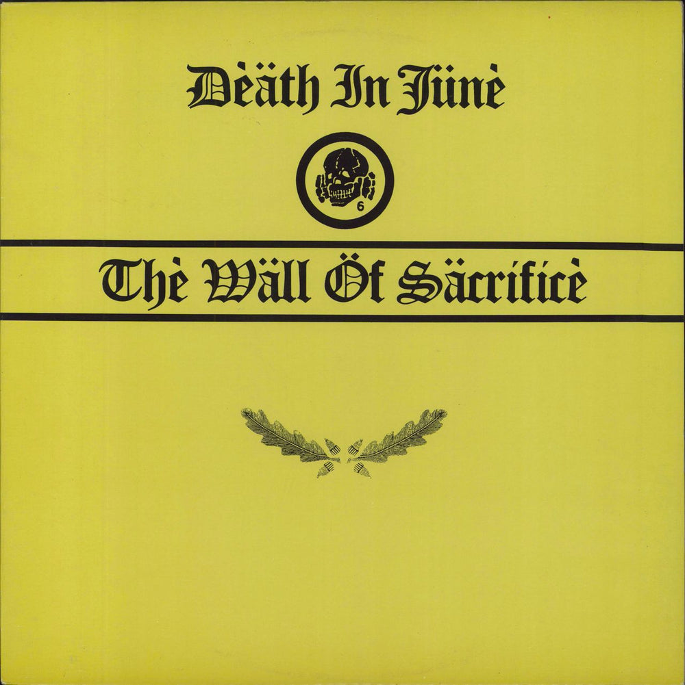 Death In June The Wall Of Sacrifice - Yellow Cover UK vinyl LP album (LP record) BADVC88