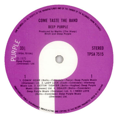 Deep Purple Come Taste The Band - 1st - EX UK Vinyl LP — RareVinyl.com