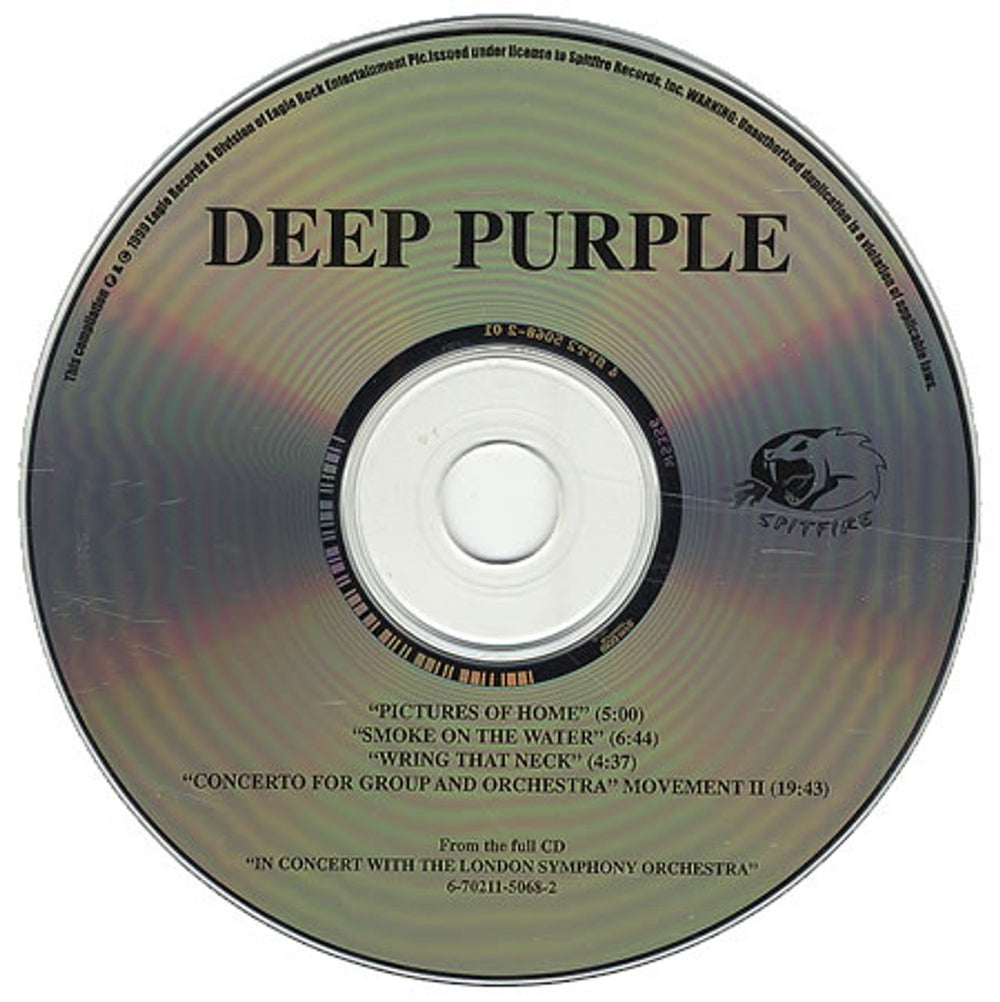 Deep Purple In Concert With The London Symphony Orchestra Sampler US Promo CD single (CD5 / 5") CD-PRO5068