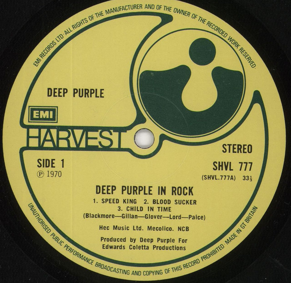 Deep Purple In Rock - 3rd UK vinyl LP album (LP record) DEELPIN724211