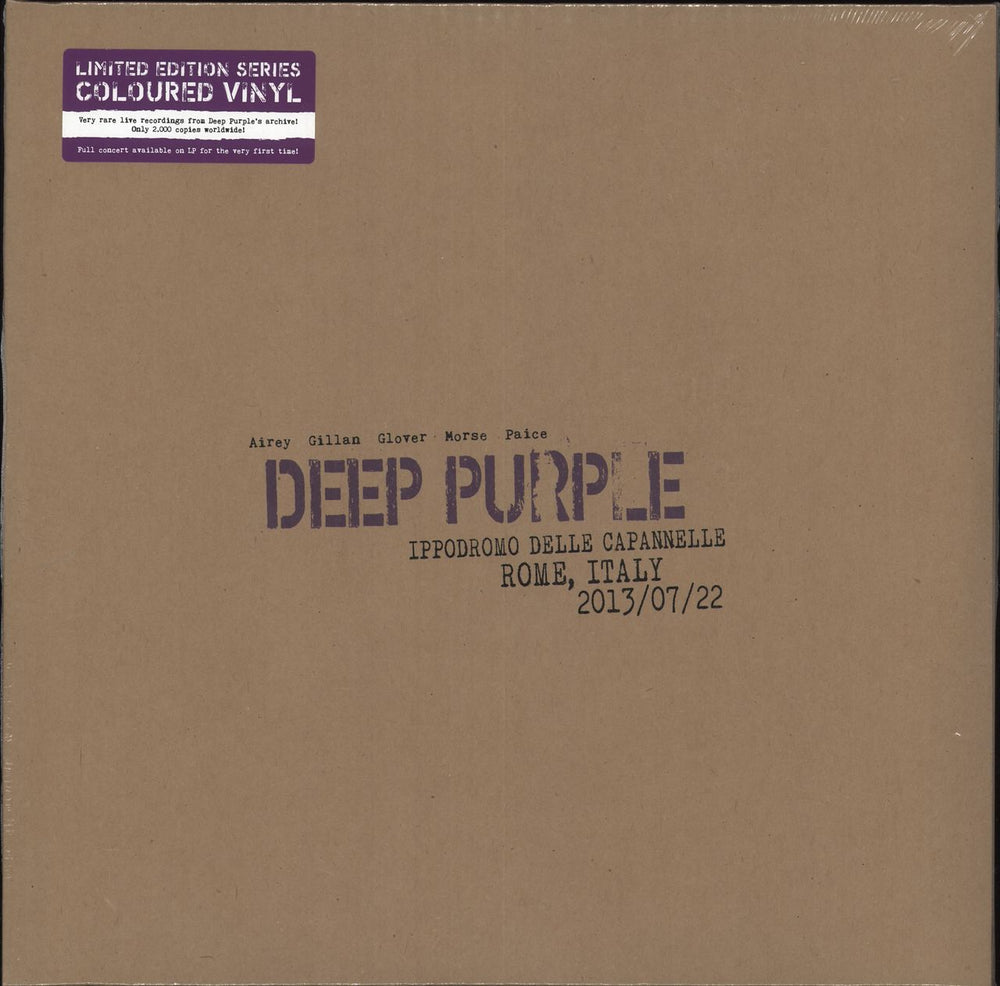 Deep Purple Live In Rome 2013 - Coloured Vinyl - Sealed UK 3-LP vinyl record set (Triple LP Album) 0214547EMU