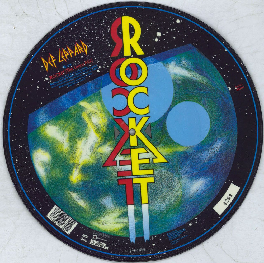 Def Leppard Rocket UK 12" vinyl picture disc (12 inch picture record) LEPXP6