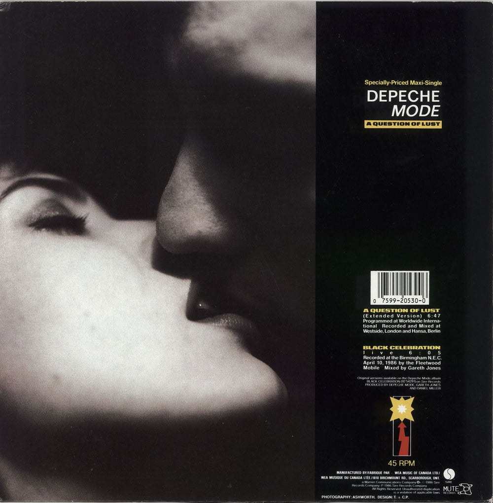 Depeche Mode A Question Of Time Canadian 12" vinyl single (12 inch record / Maxi-single) 075992053006