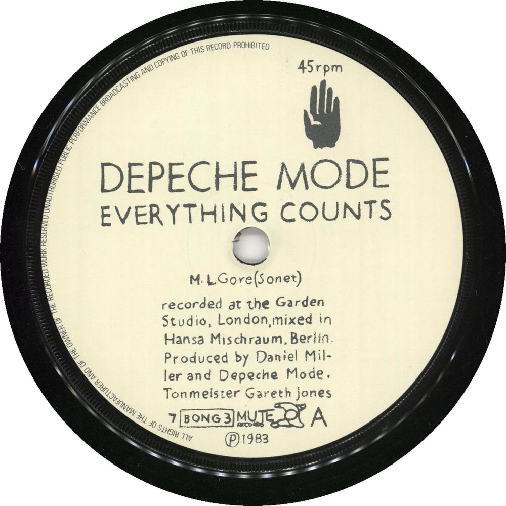 Depeche Mode Everything Counts - 1st + Picture Sleeve UK 7" vinyl single (7 inch record / 45)