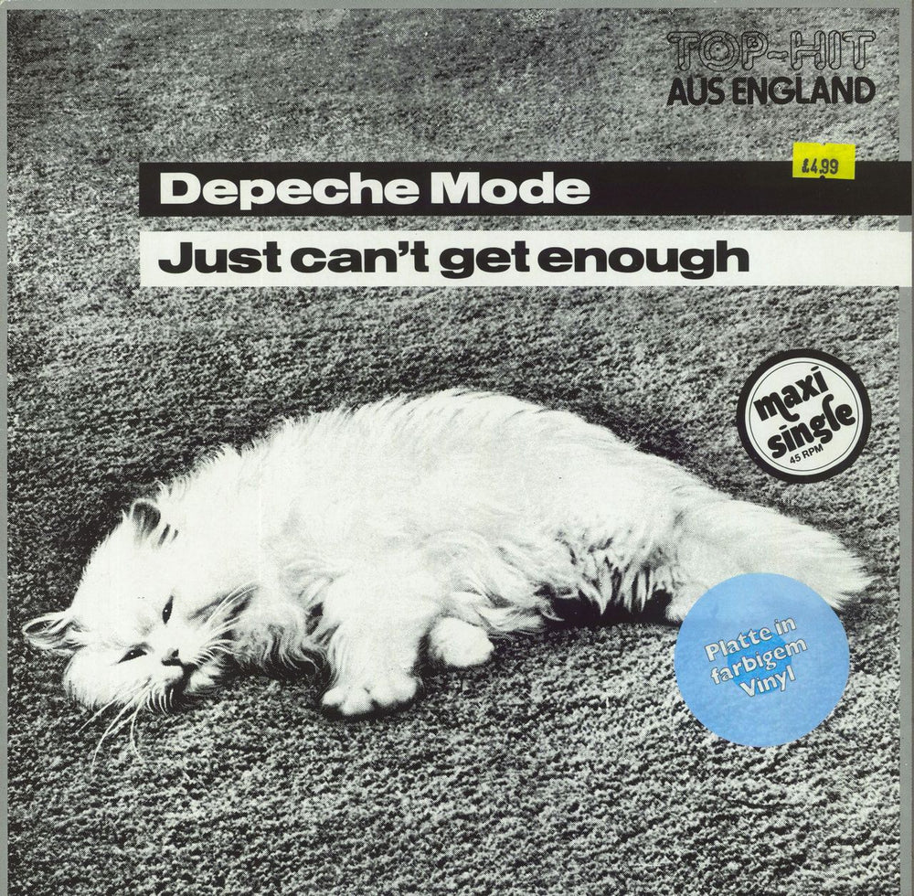 Depeche Mode Just Can't Get Enough - White Vinyl German 12" vinyl single (12 inch record / Maxi-single) INT126.801