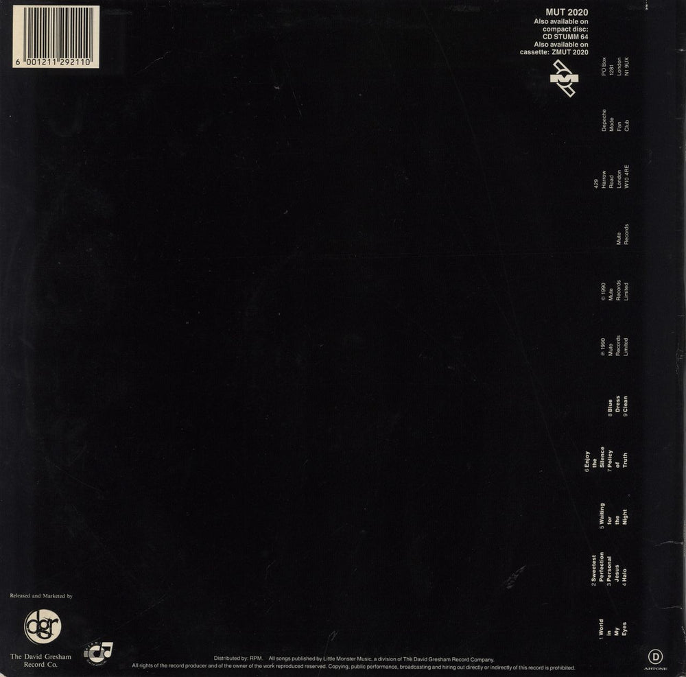 Depeche Mode Violator South African vinyl LP album (LP record) 6001211292110