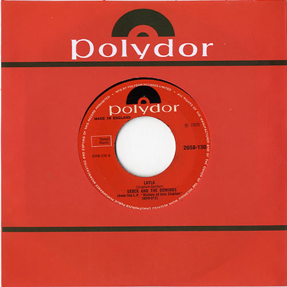 Derek And The Dominos Layla - wide UK 7" vinyl single (7 inch record / 45) 2058-130