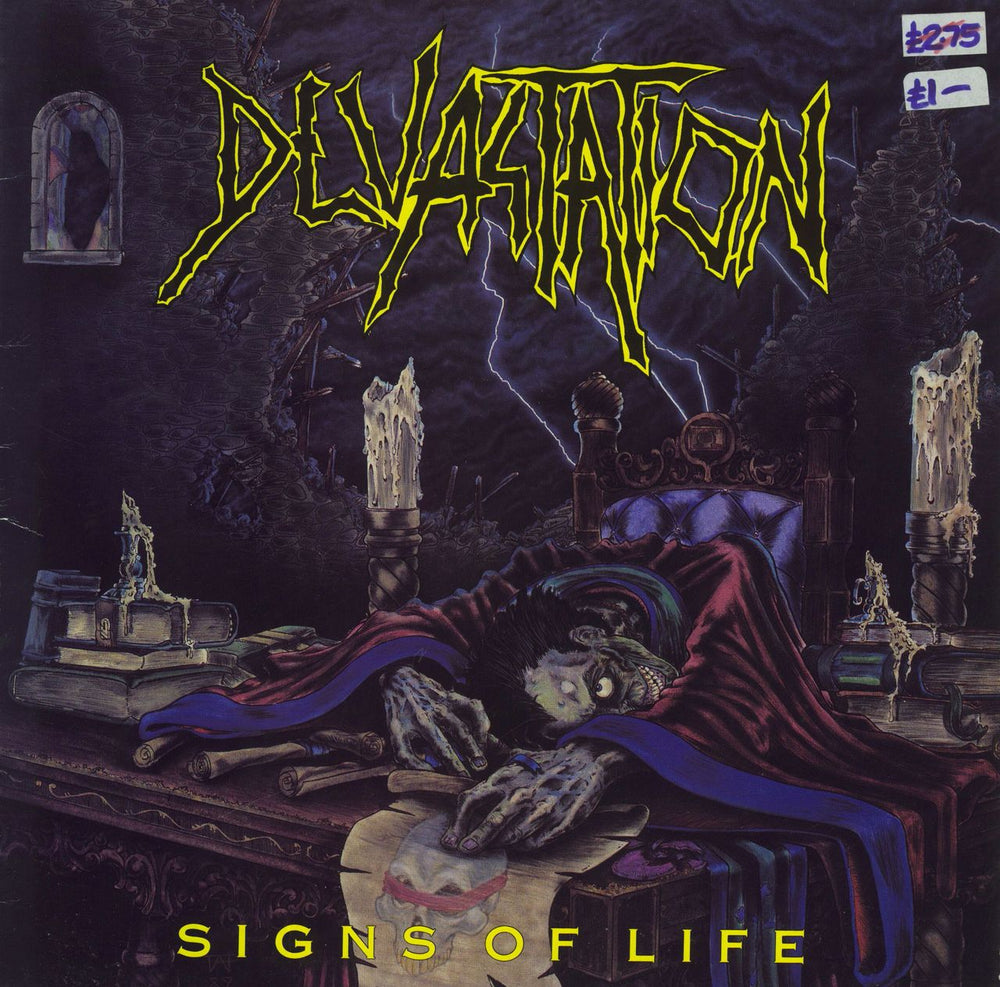 Devastation Signs Of Life - EX UK vinyl LP album (LP record) FLAG44