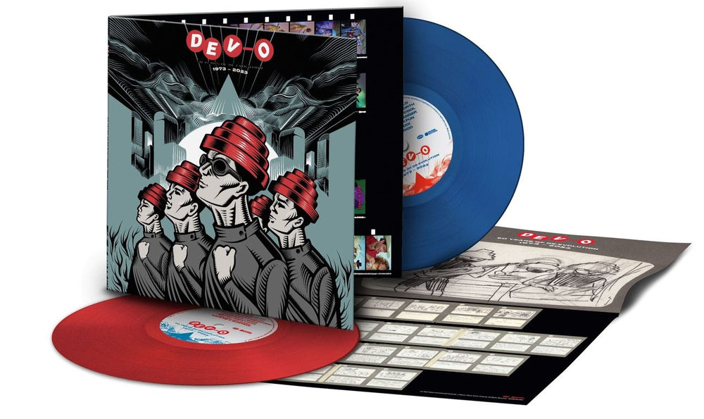 Devo 50 Years Of De-Evolution 1973-2023 - Red & Blue Vinyl - Sealed UK 2-LP vinyl record set (Double LP Album) 0603497828418