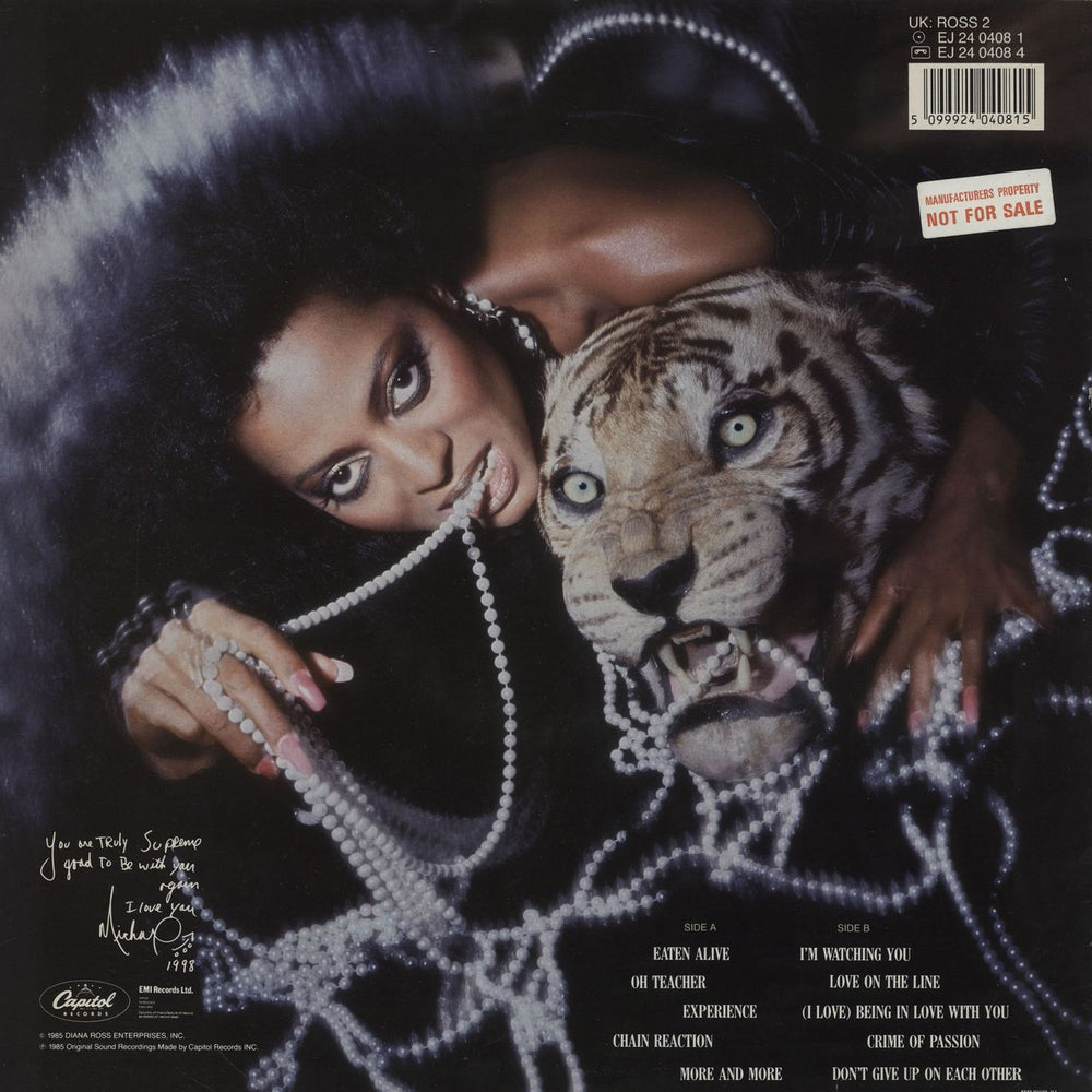 Diana Ross Eaten Alive - Promo stickered UK vinyl LP album (LP record) 5099924040815