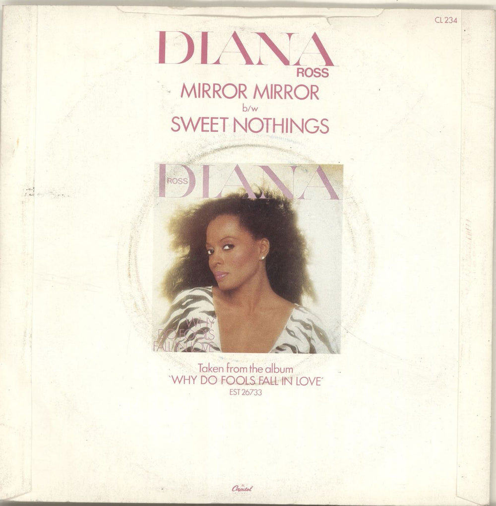 Diana Ross Mirror Mirror UK 7" vinyl single (7 inch record / 45) DIA07MI560554