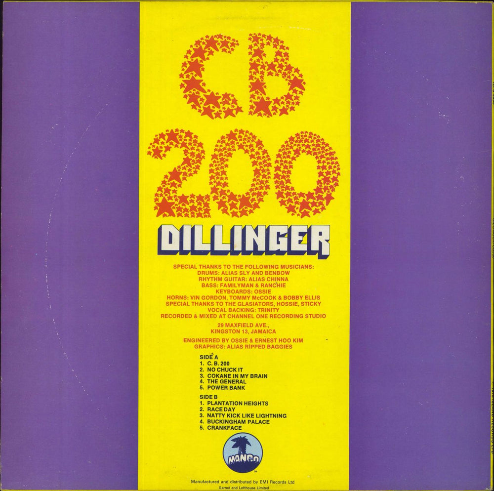 Dillinger CB200 UK vinyl LP album (LP record)