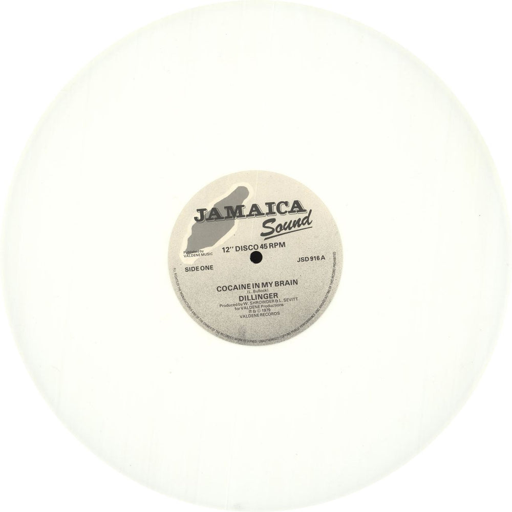 Dillinger Cocaine In My Brain - White Vinyl UK 12" vinyl single (12 inch record / Maxi-single) DL-12CO597654