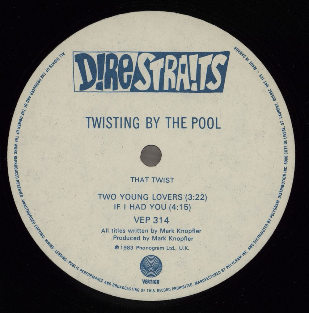 Dire Straits Twisting By The Pool - Stickered Shrink Canadian 12" vinyl single (12 inch record / Maxi-single) DIR12TW751119