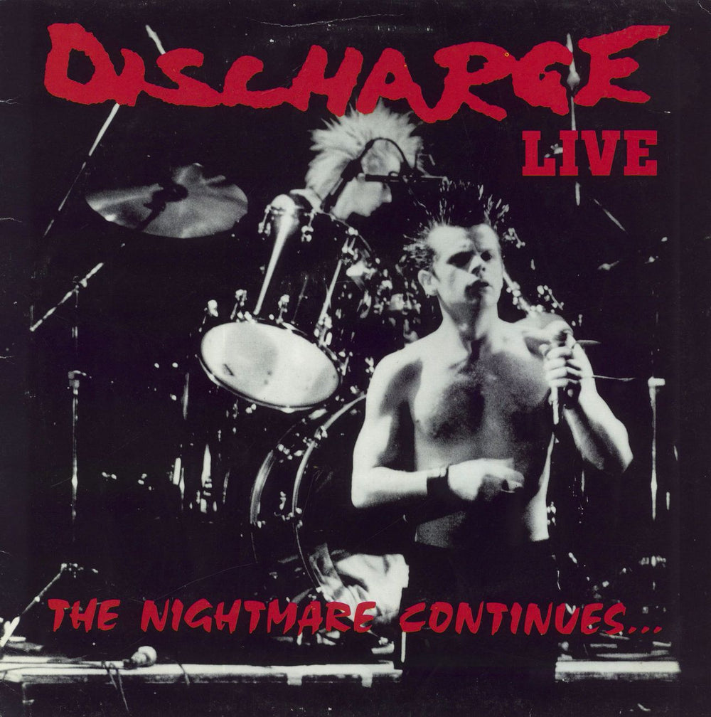 Discharge The Nightmare Continues... Live UK vinyl LP album (LP record) CLAY107