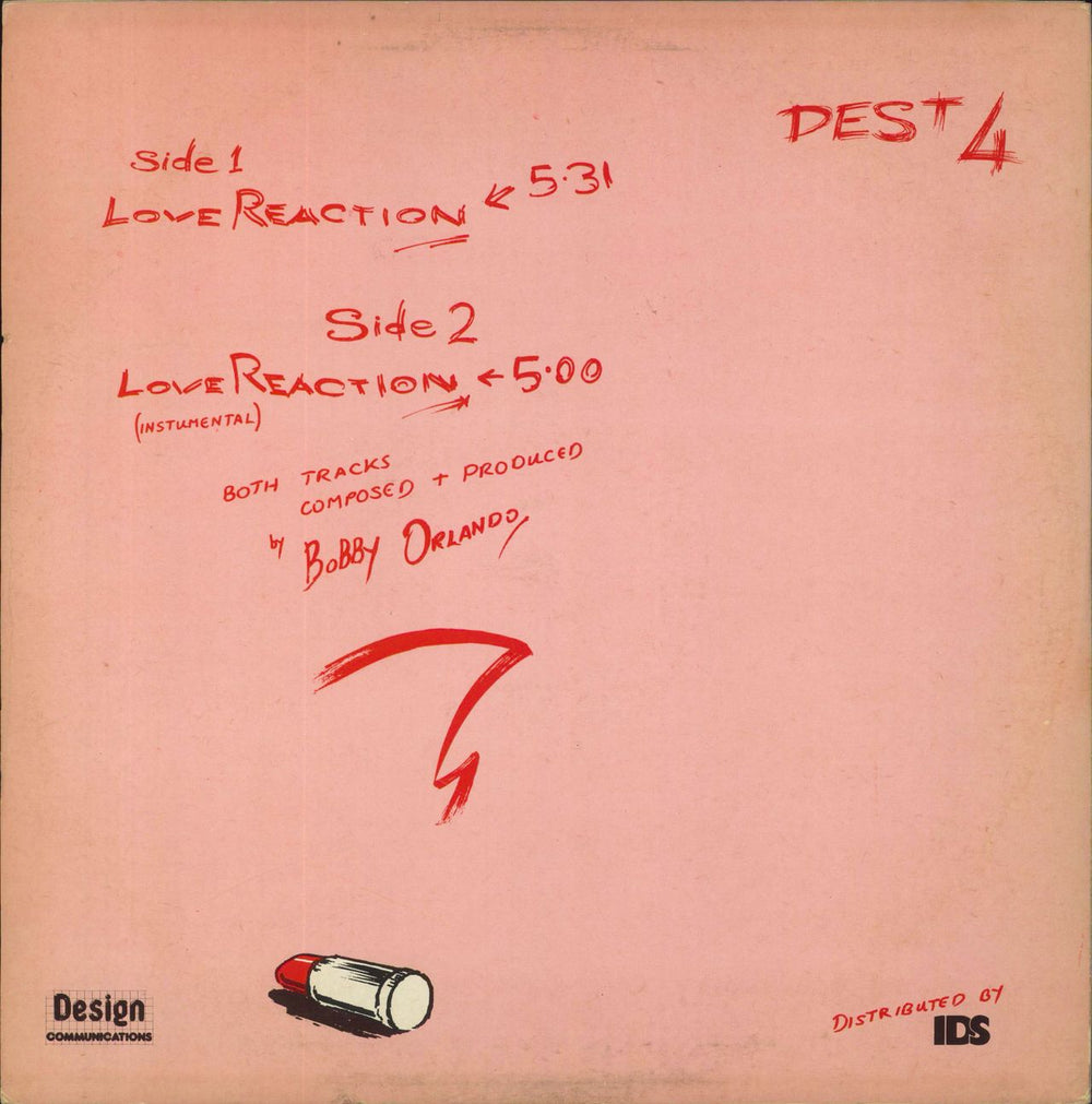 Divine (80's) Love Reaction UK 12" vinyl single (12 inch record / Maxi-single)