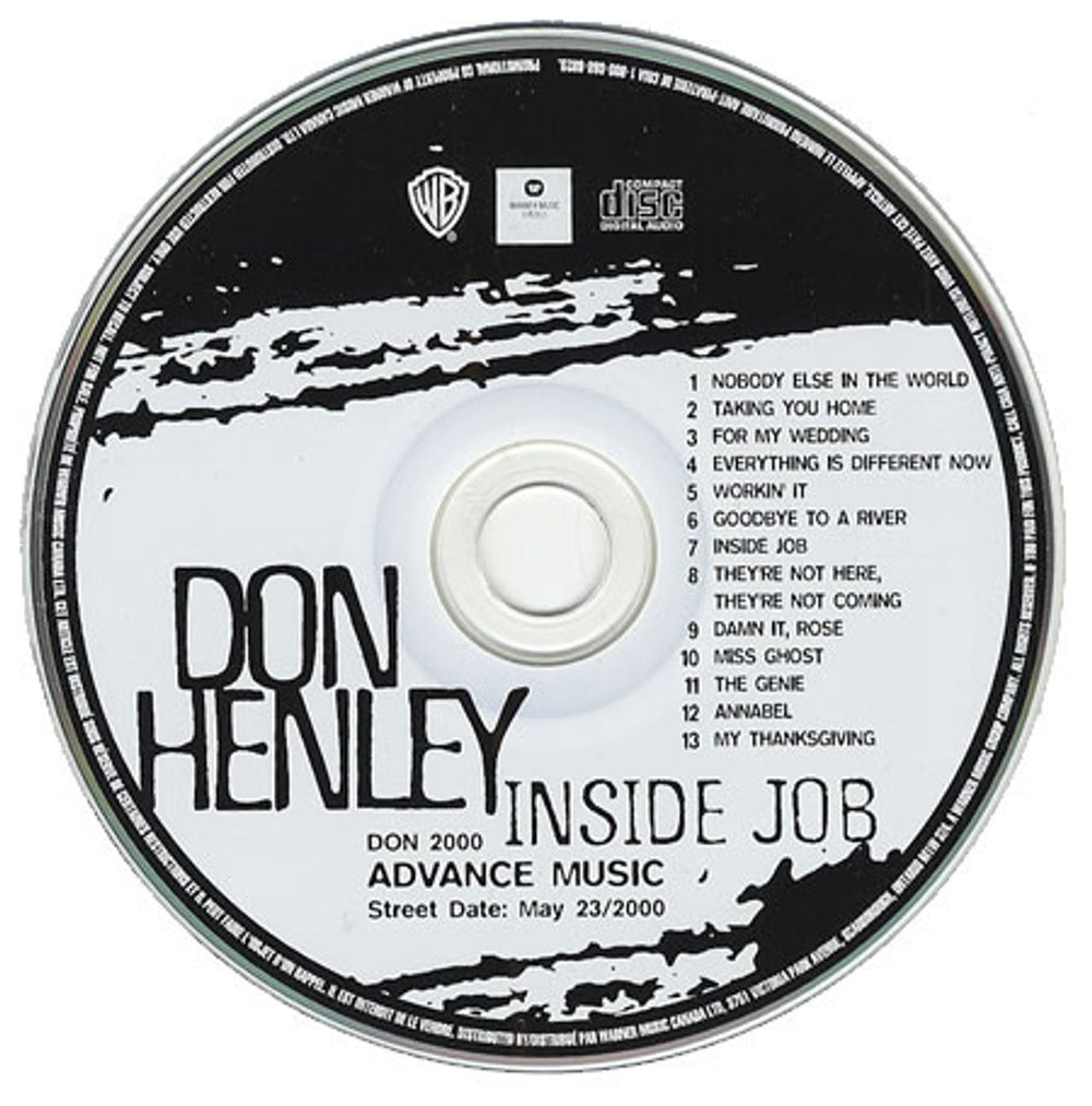 Don Henley Inside Job Canadian Promo CD album (CDLP) DON2000