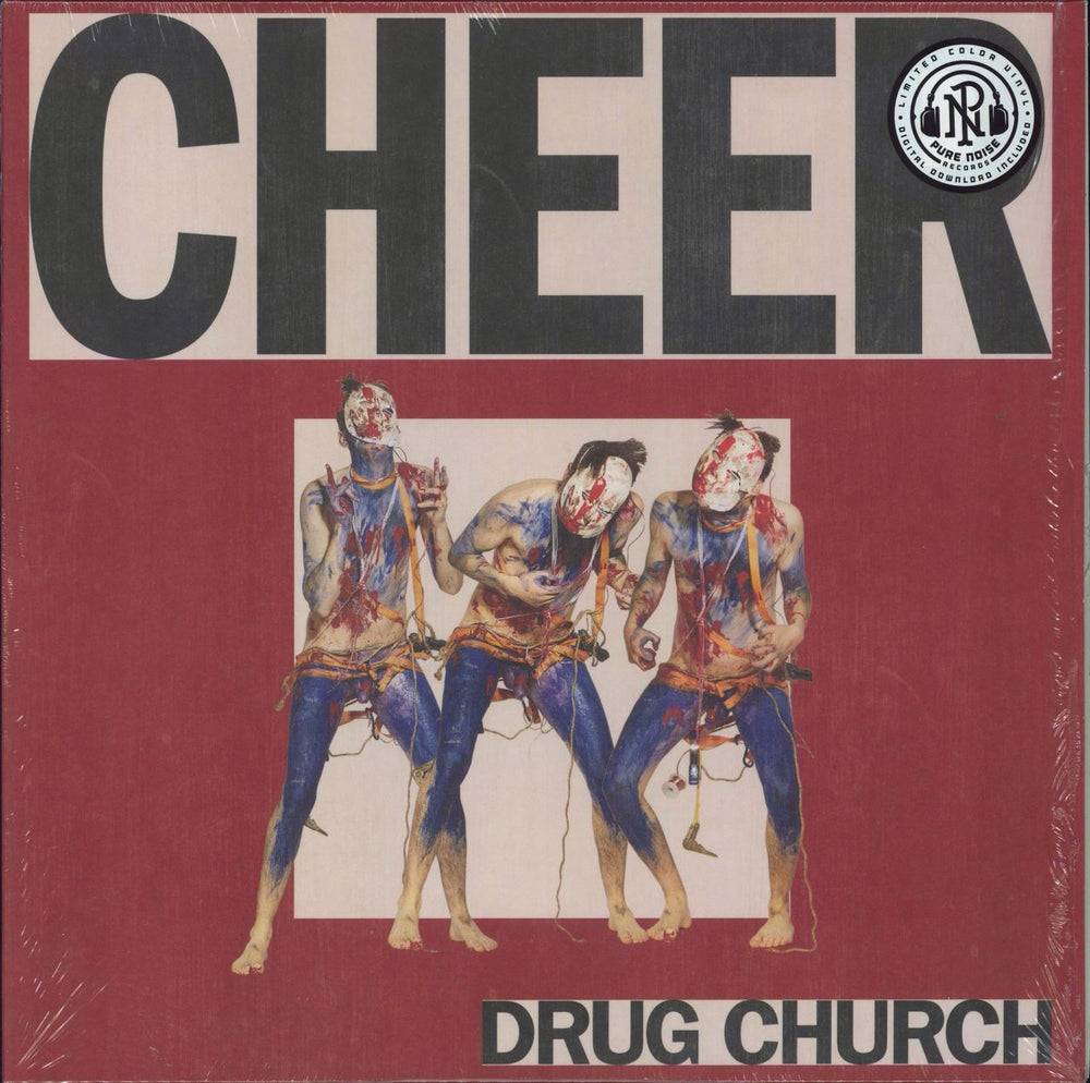 Drug Church Cheer - Half Black/Half Baby Pink Vinyl UK vinyl LP album (LP record) PNE225