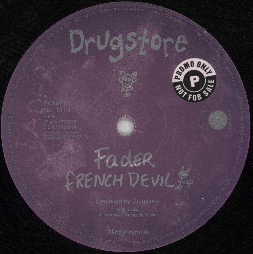 Drugstore Fader + info card UK Promo 12" vinyl single (12 inch record / Maxi-single) DGS12FA824382