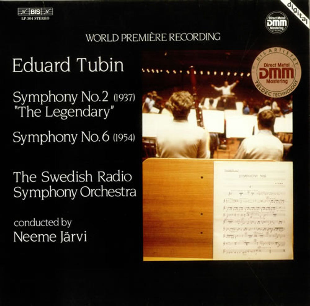 Eduard Tubin Symphony No. 2 'The Legendary' / Symphony No. 6 Swedish vinyl LP album (LP record) LP-304