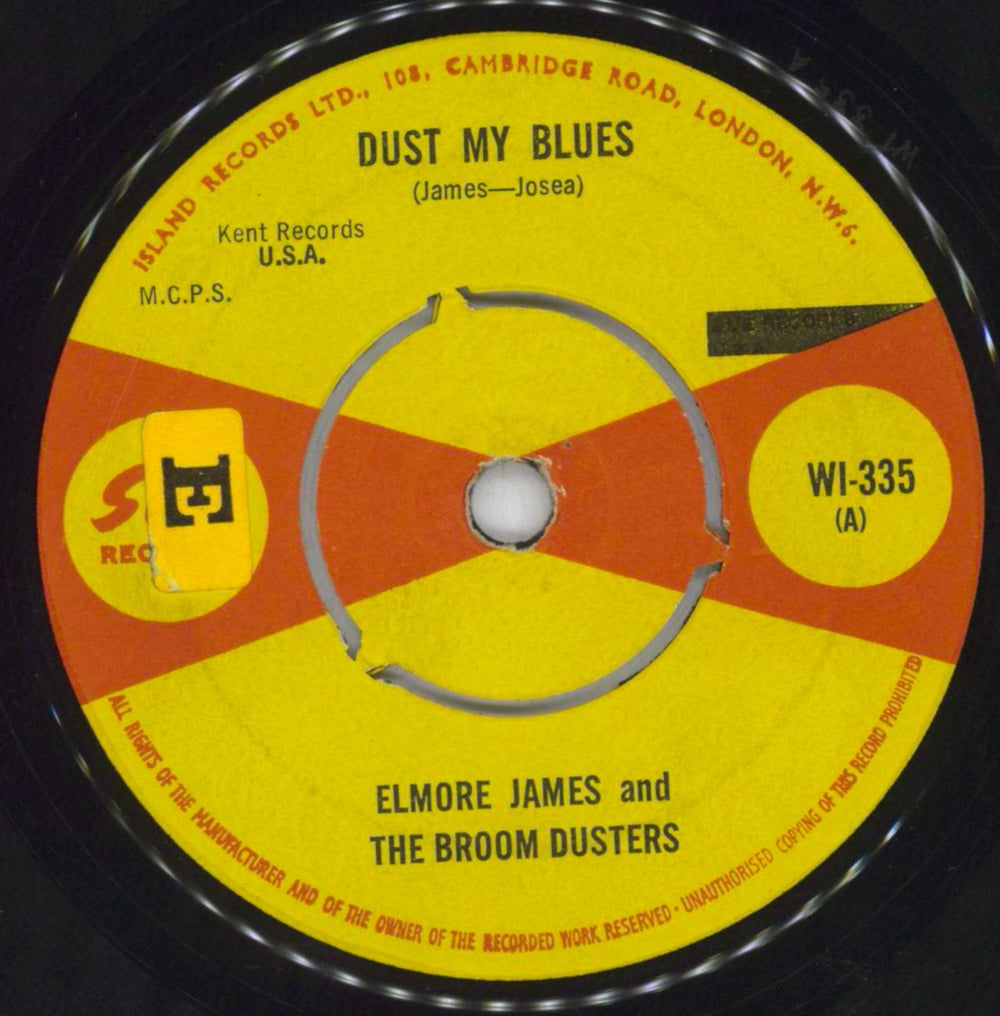 Elmore James Dust My Blues - VG+ UK 7" vinyl single (7 inch record / 45) WI-335