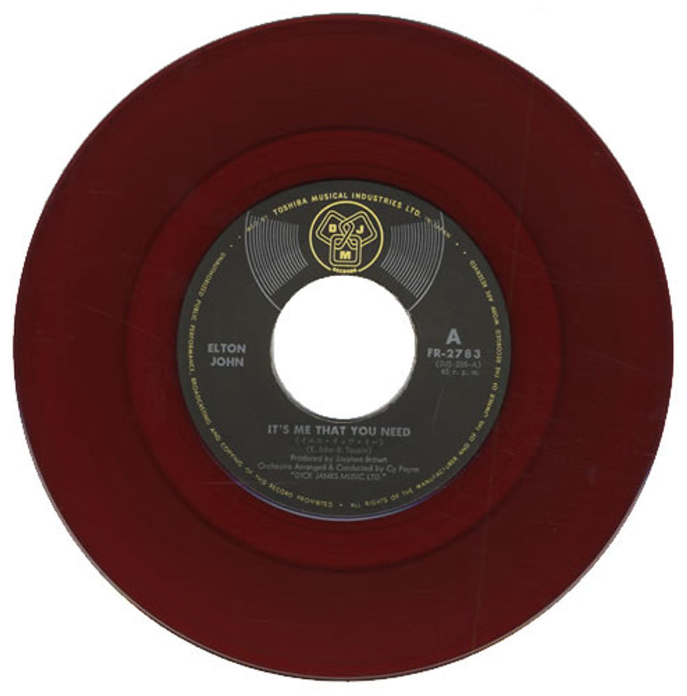 Elton John It's Me That You Need - Red Vinyl Japanese 7" vinyl single (7 inch record / 45) JOH07IT78329