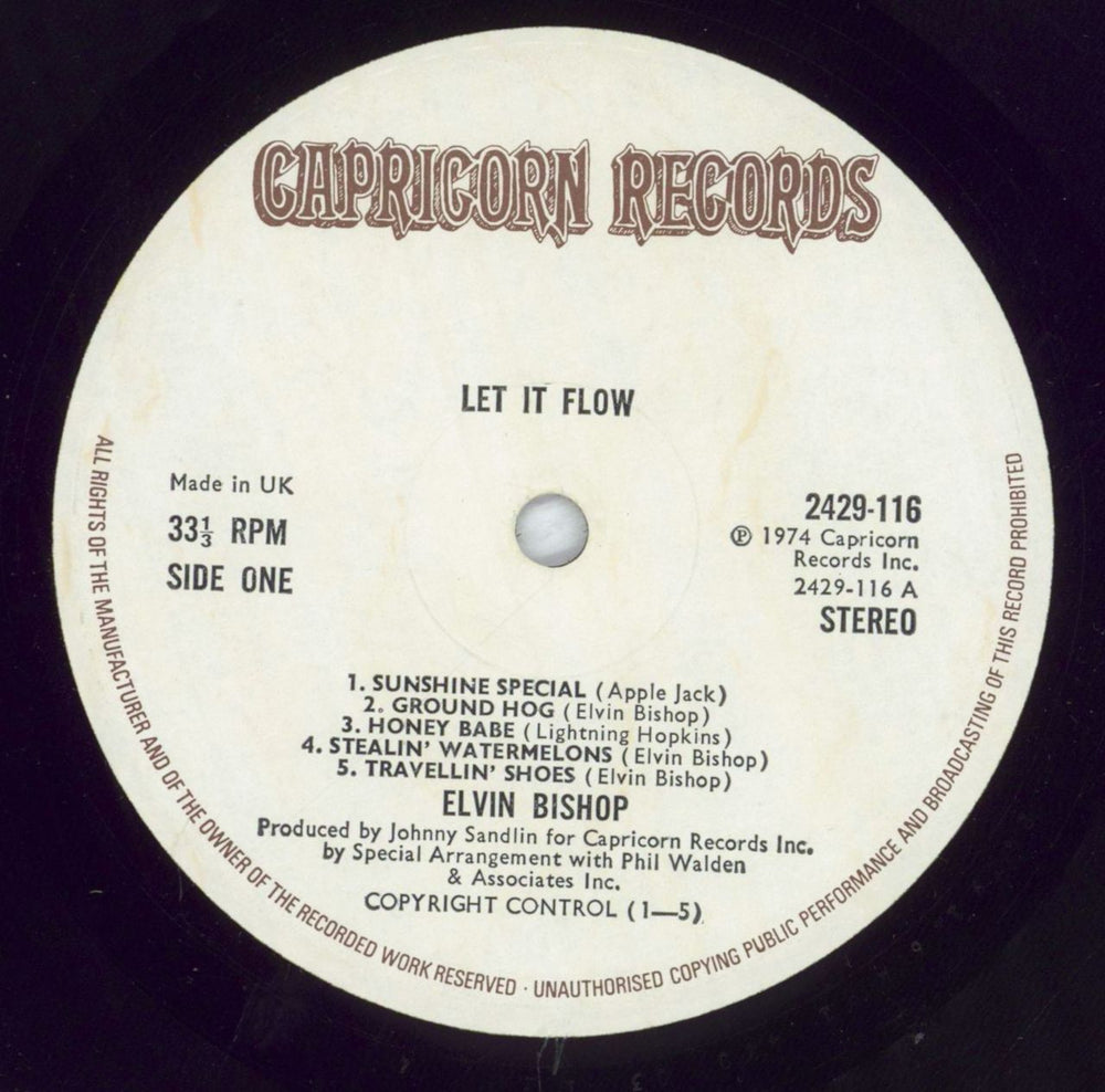 Elvin Bishop Let It Flow - Hype Stickered Sleeve UK vinyl LP album (LP record) EBPLPLE826030