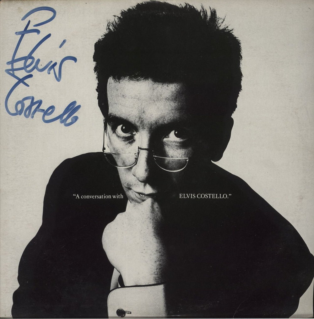 Elvis Costello A Conversation With Elvis Costello - Autographed UK Promo 2-LP vinyl record set (Double LP Album) E.C.CHAT2