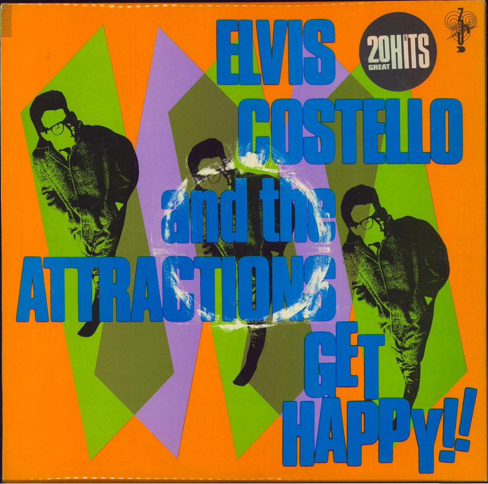 Elvis Costello Get Happy - Stickered Sleeve - EX UK vinyl LP album (LP record) XXLP1