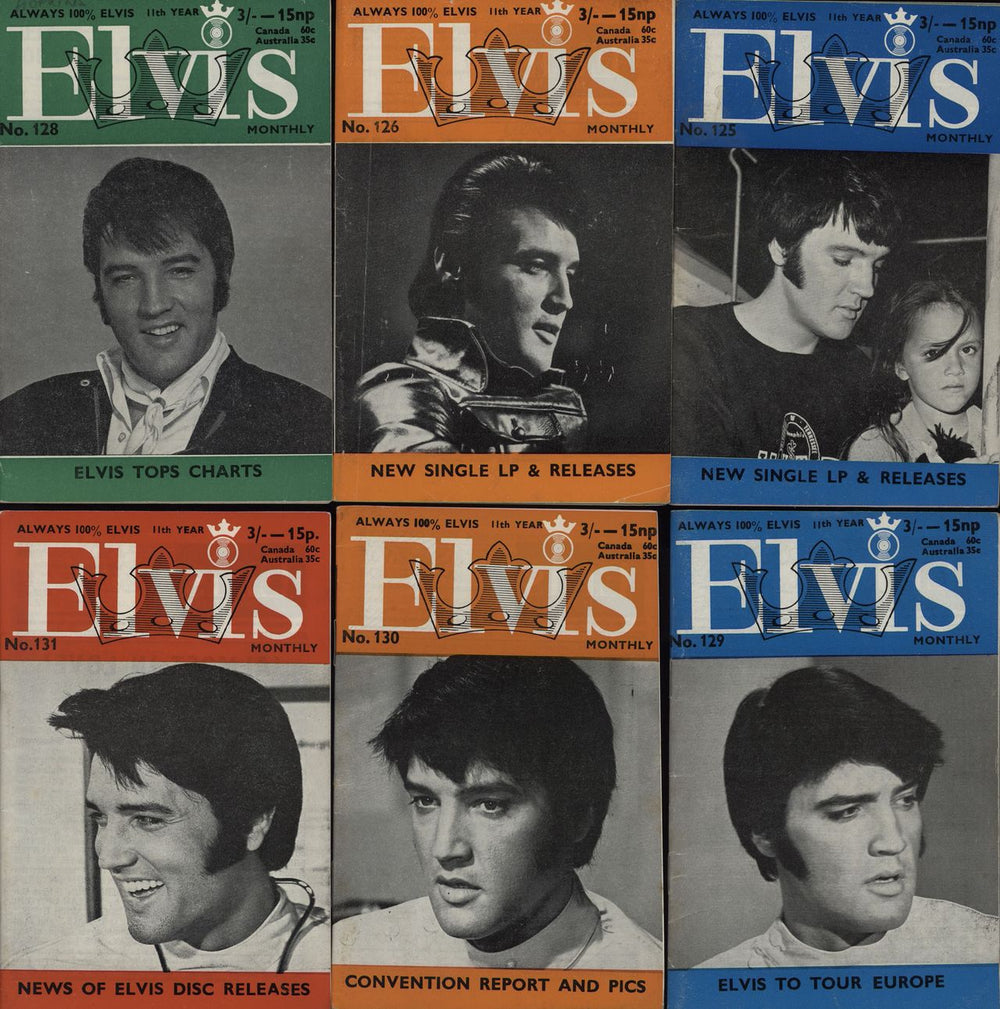 Elvis Presley Elvis Monthly - 11th Year - 10 Issues UK magazine ELVIS MONTHLY