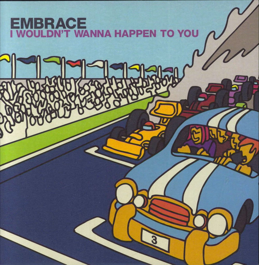 Embrace I Wouldn't Wanna Happen To You - Blue Vinyl UK 7" vinyl single (7 inch record / 45) HUT137