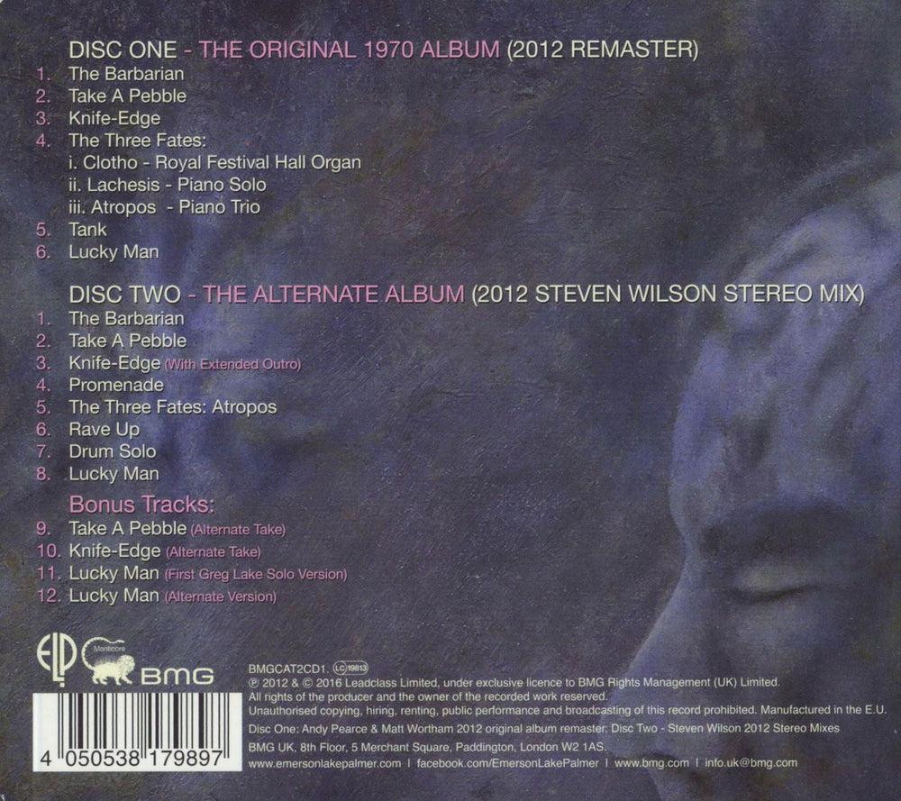 Emerson Lake & Palmer Emerson Lake & Palmer: Remastered UK 2 CD album set (Double CD) 4050538179897