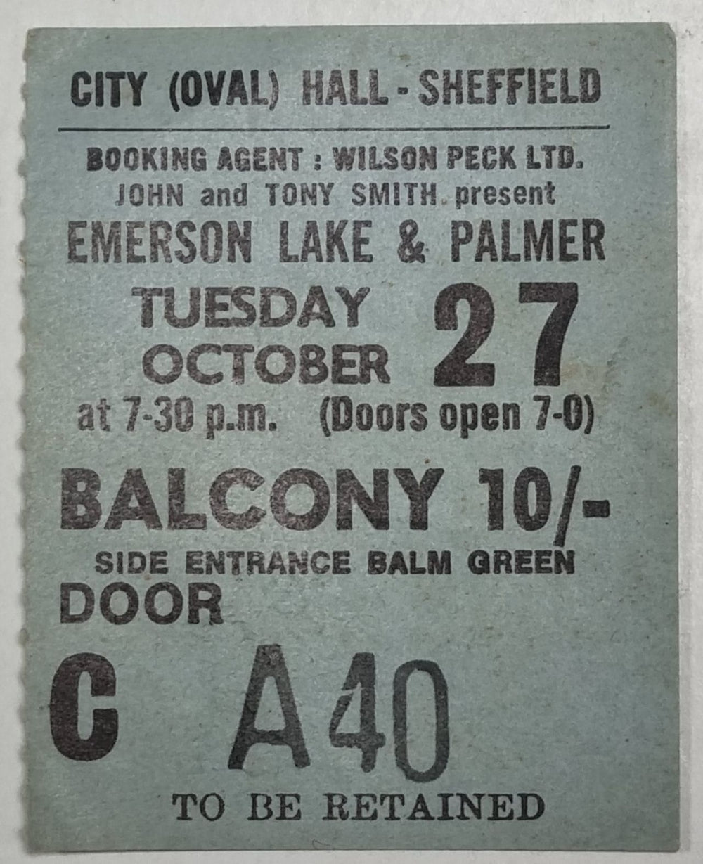 Emerson Lake & Palmer In Concert + Ticket Stub & Cutting UK tour programme