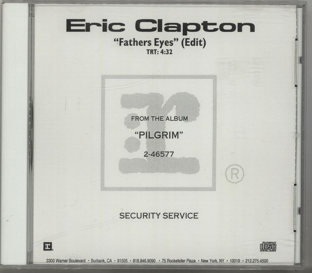 Eric Clapton Fathers Eyes - Edit US Promo CD-R acetate CD-R