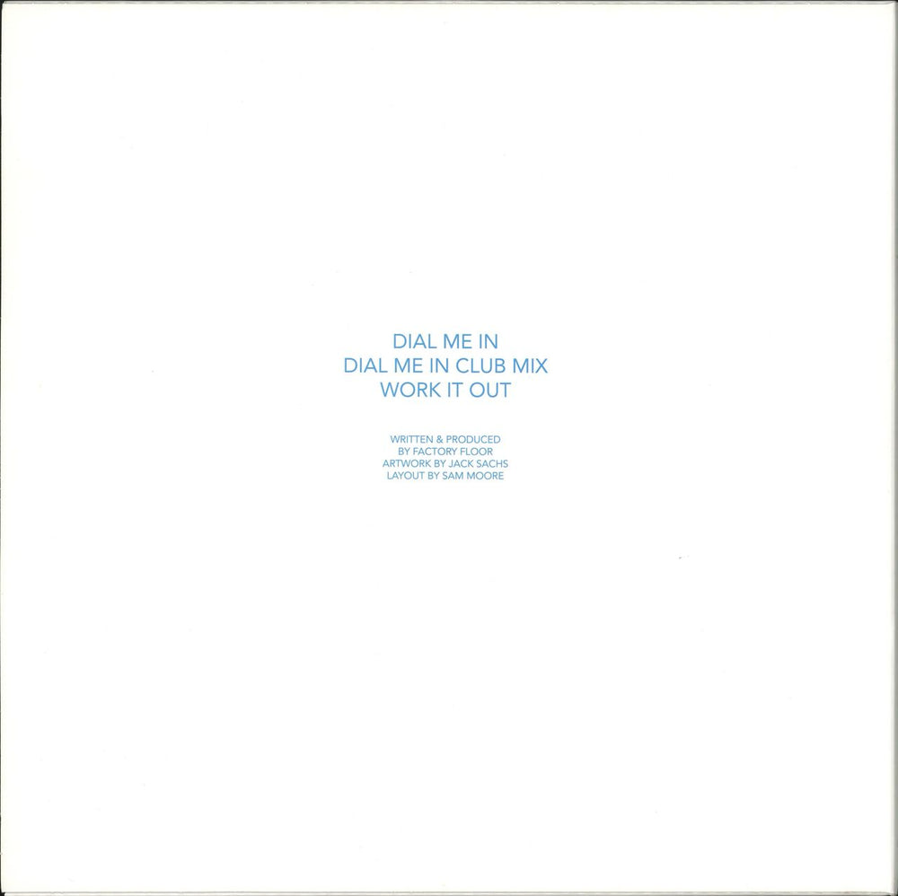 Factory Floor Dial Me In UK 12" vinyl single (12 inch record / Maxi-single)