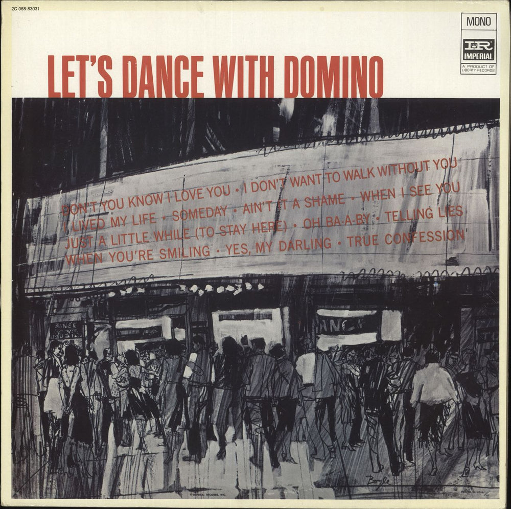 Fats Domino Let's Dance With Domino - MONO French vinyl LP album (LP record) LP-12239