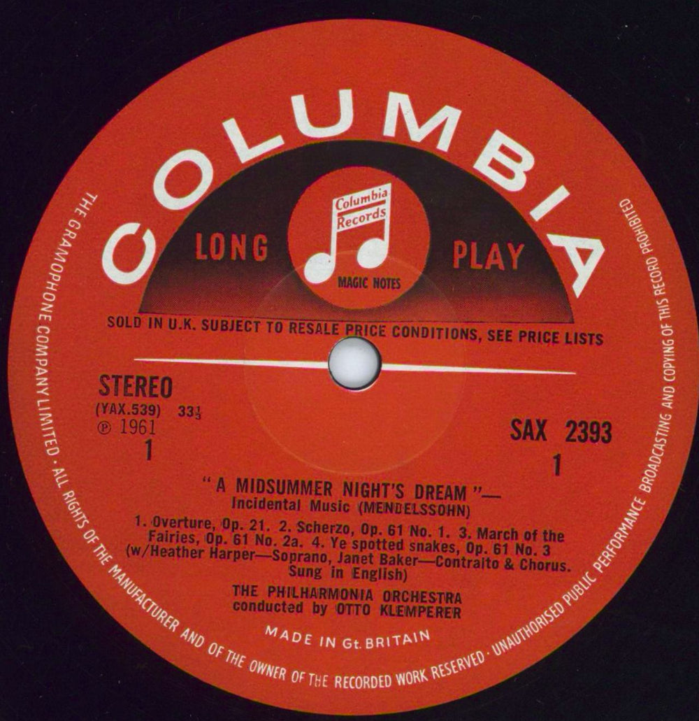 Felix Mendelssohn Incidental Music To "A Midsummer Night's Dream" - 2nd UK vinyl LP album (LP record) M2BLPIN803215