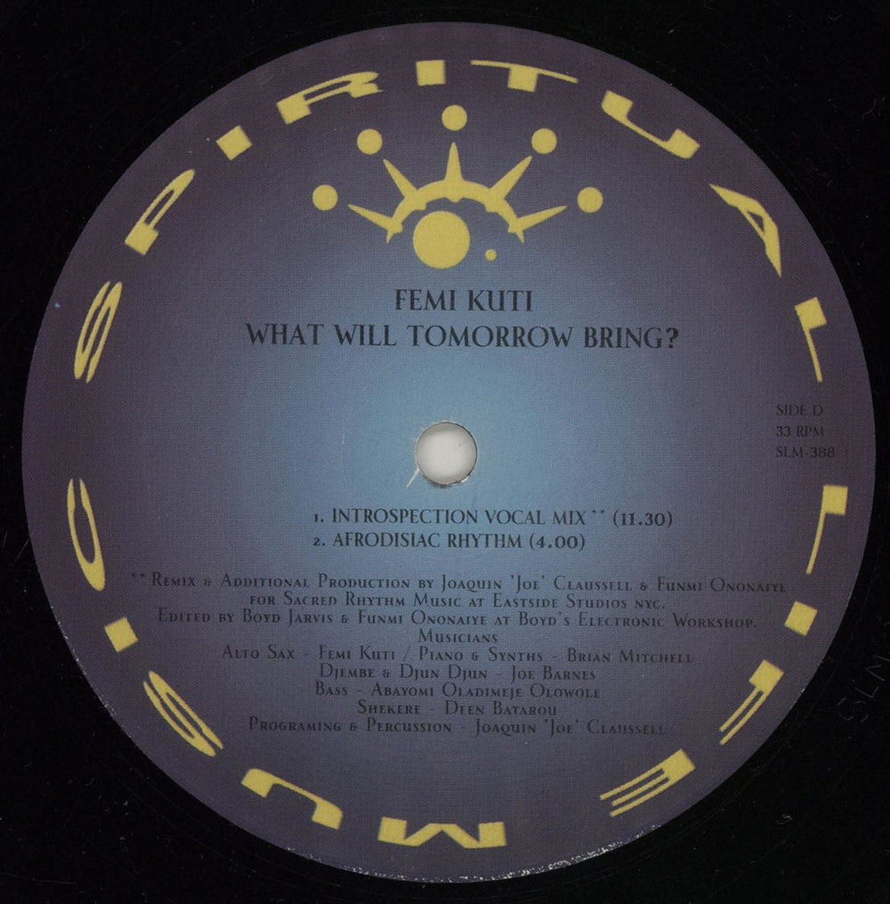 Femi Kuti What Will Tomorrow Bring? US 12" vinyl single (12 inch record / Maxi-single) 2JN12WH757347