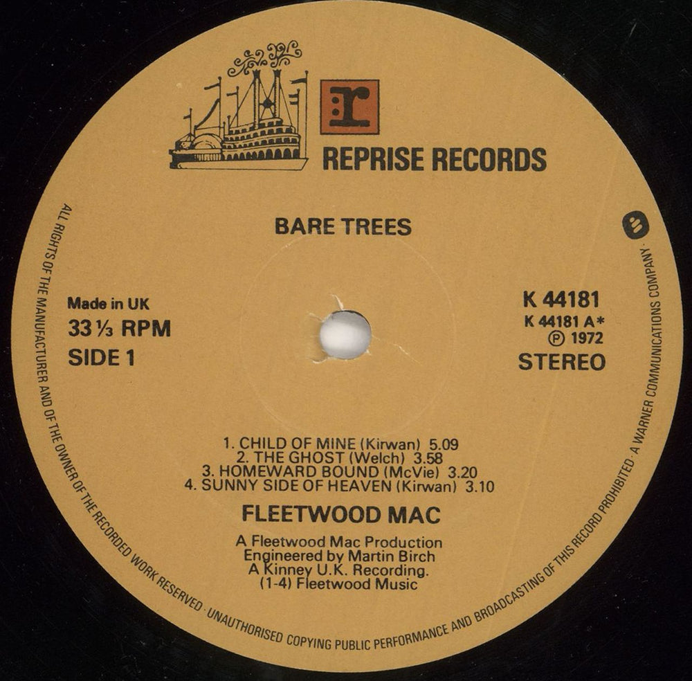 Fleetwood Mac Bare Trees UK vinyl LP album (LP record) MACLPBA133118