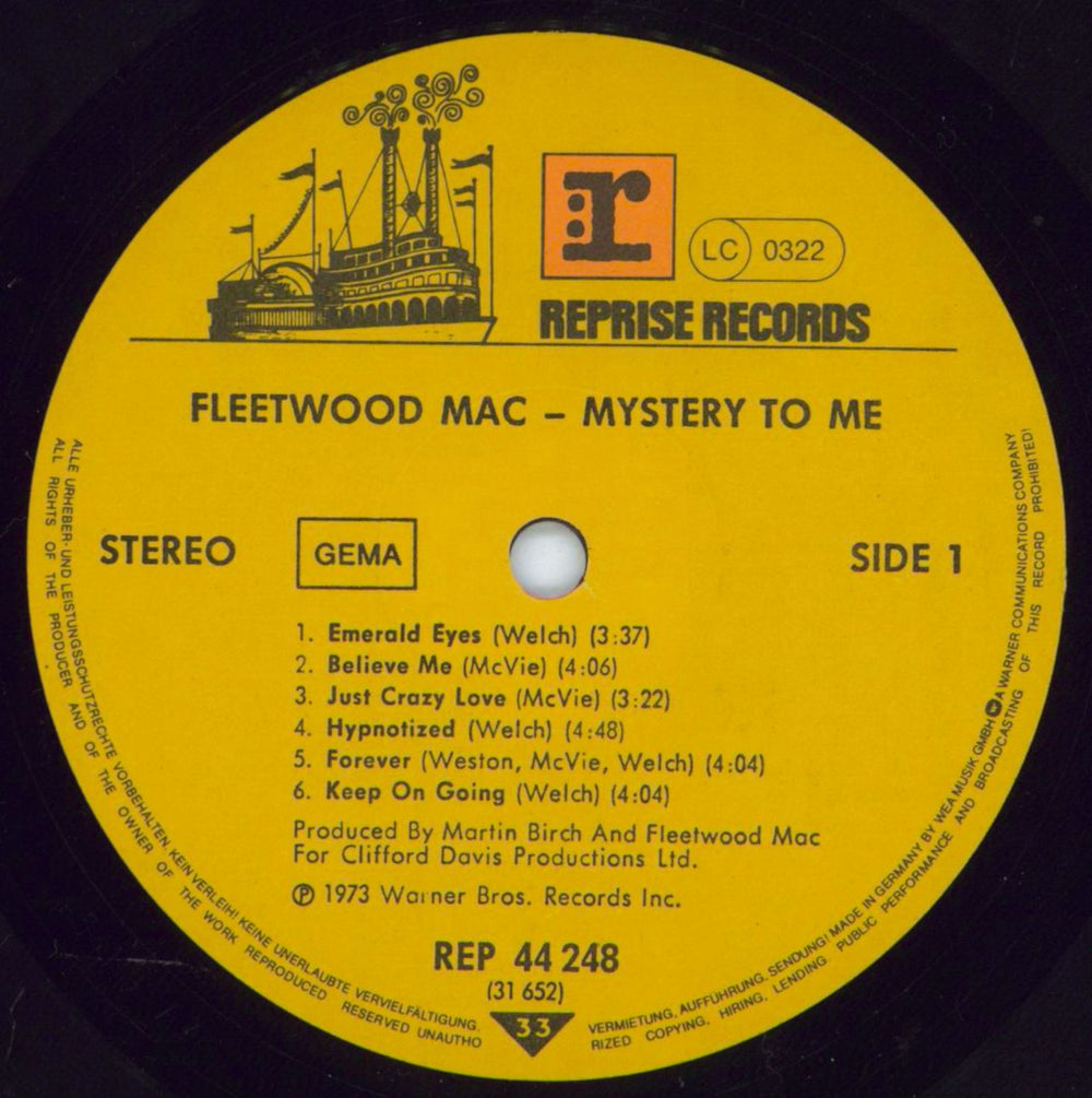 Fleetwood Mac Mystery To Me German vinyl LP album (LP record) MACLPMY804949