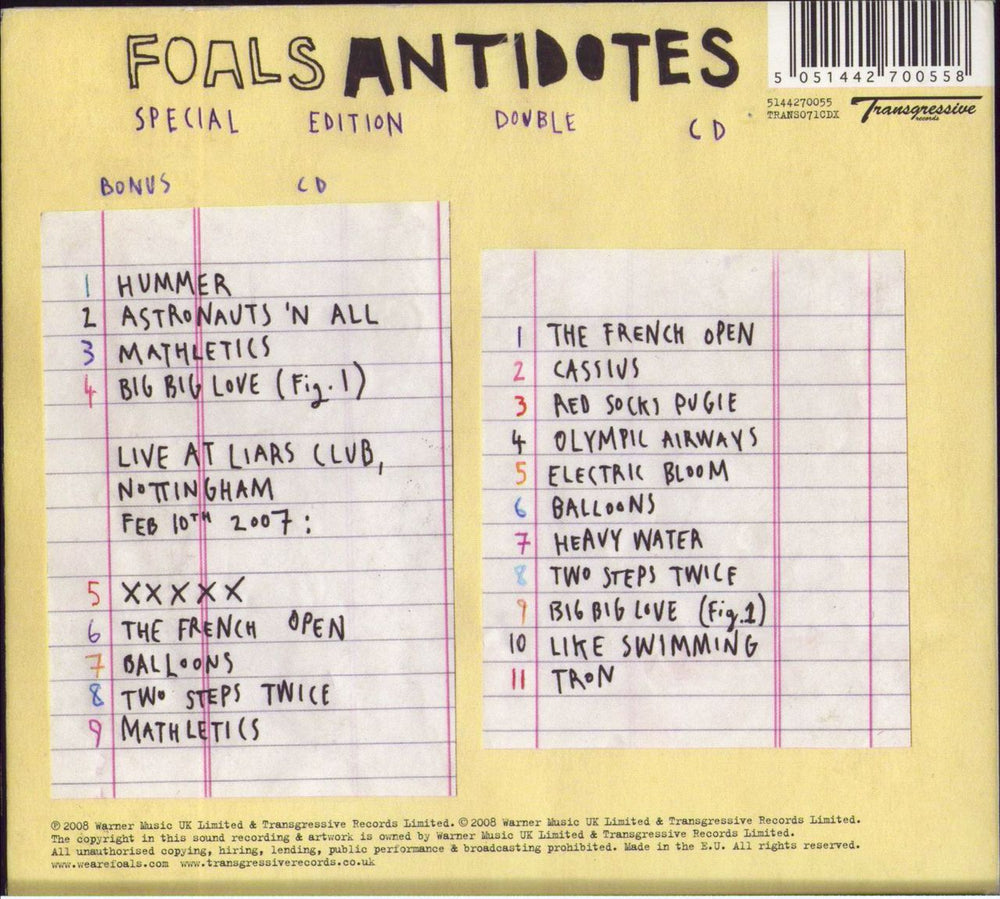 Foals Antidotes: Deluxe Edition UK 2 CD album set (Double CD) 5051442700558