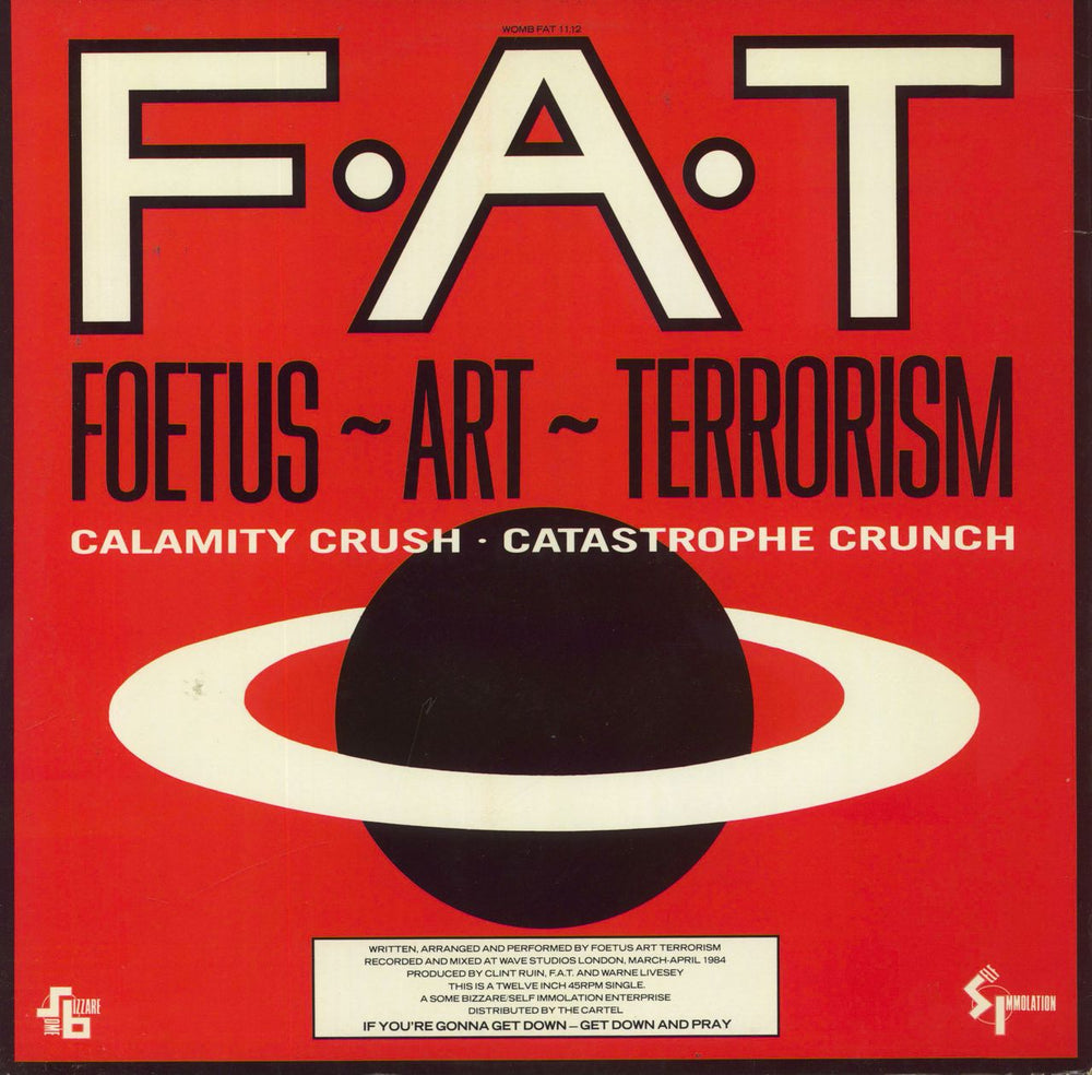 Foetus (+incarnations of) Calamity Crush UK 12" vinyl single (12 inch record / Maxi-single)