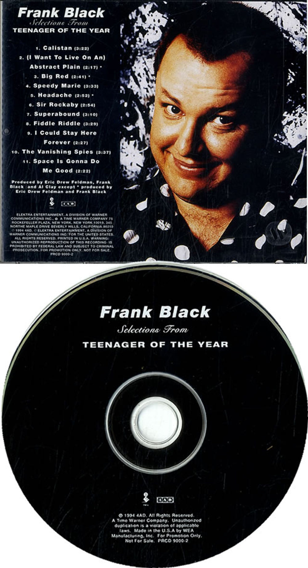 Frank Black Selections From Teenager Of The Year US Promo CD album (CDLP) FBKCDSE38234