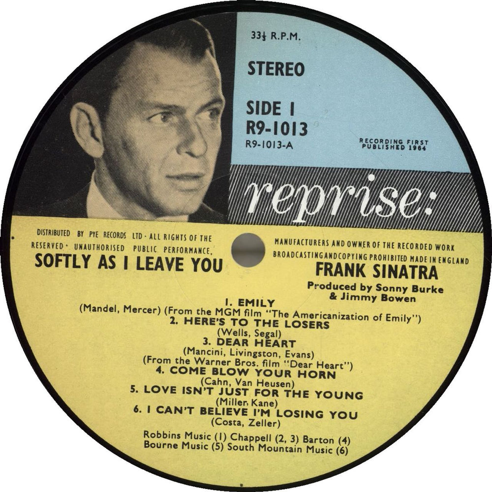 Frank Sinatra Softly, As I Leave You UK vinyl LP album (LP record)