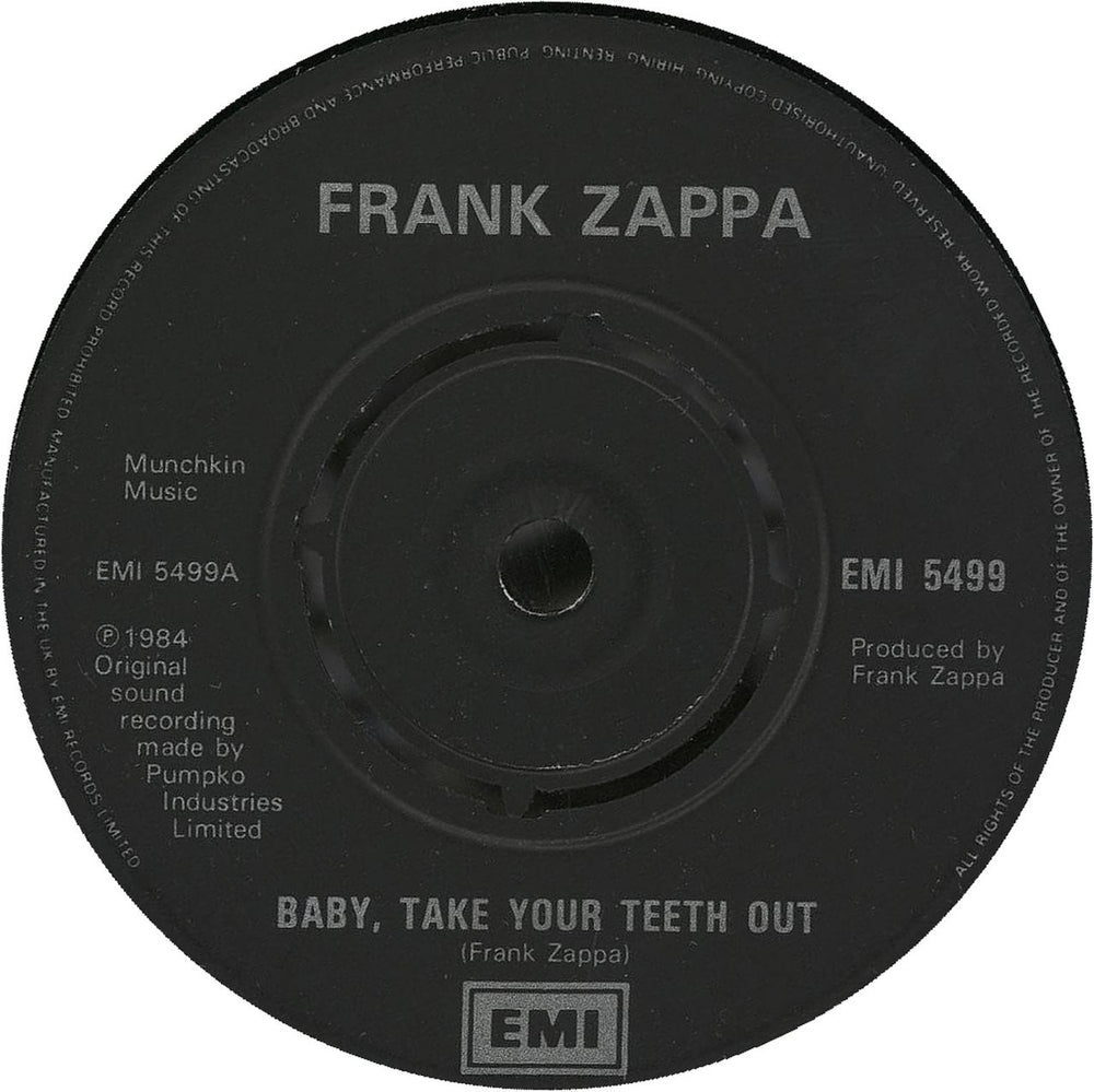 Frank Zappa Baby Take Your Teeth Out - EX UK 7" vinyl single (7 inch record / 45) ZAP07BA574239