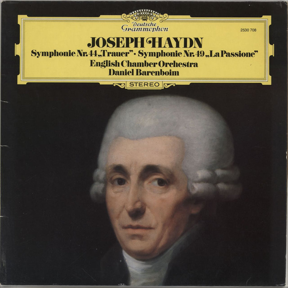 Franz Joseph Haydn Symphonie Nr. 44 "Trauer" / Symphonie Nr. 49 "La Passione" UK vinyl LP album (LP record) 2530708