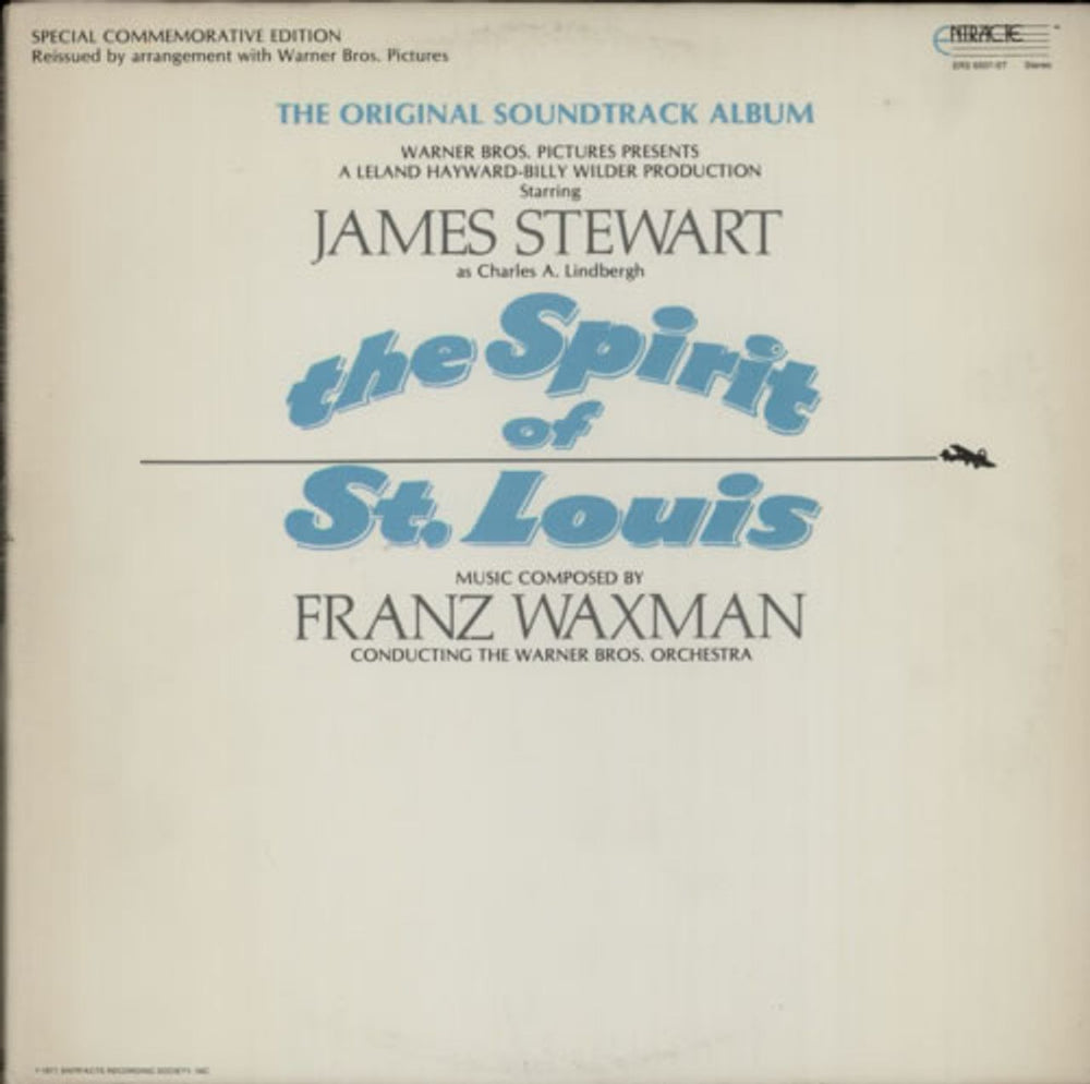 Franz Waxman The Spirit Of St. Louis US vinyl LP album (LP record) ERS6507-ST