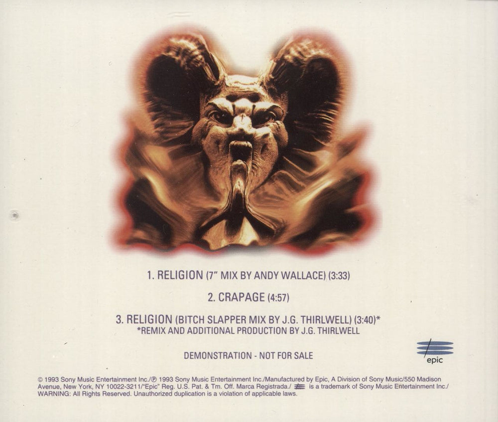 Front 242 Religion US Promo CD single (CD5 / 5") 242C5RE18816