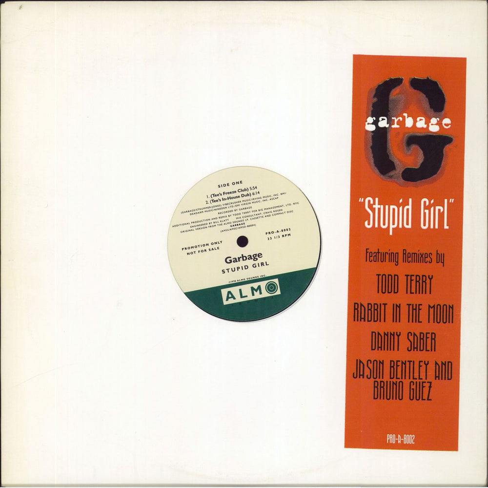 Garbage Stupid Girl Remixes US Promo 12" vinyl single (12 inch record / Maxi-single) PRO-A-8002